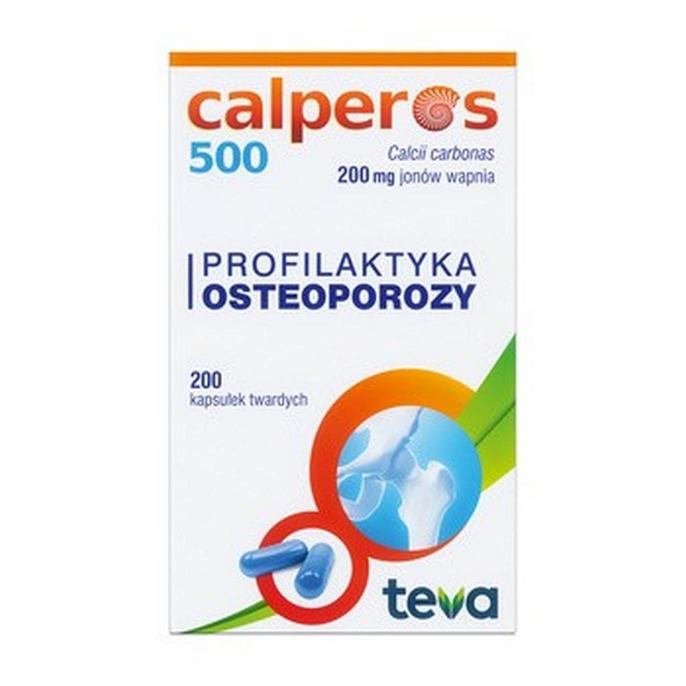 calperos 500 200 mg of calcium ions hard capsules 200 pcs teva Кальперос — это препарат, содержащий карбонат кальция, который обеспечивает организм источником ионизированного кальция.