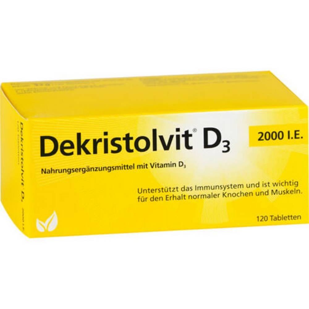 dekristolvit d3 2000 ie tabletten 120 st La vitamine avec une fonction clé a un effet régulateur sur le système immunitaire, assure des os solides et des dents saines, soutient le travail musculaire et participe à la division cellulaire.