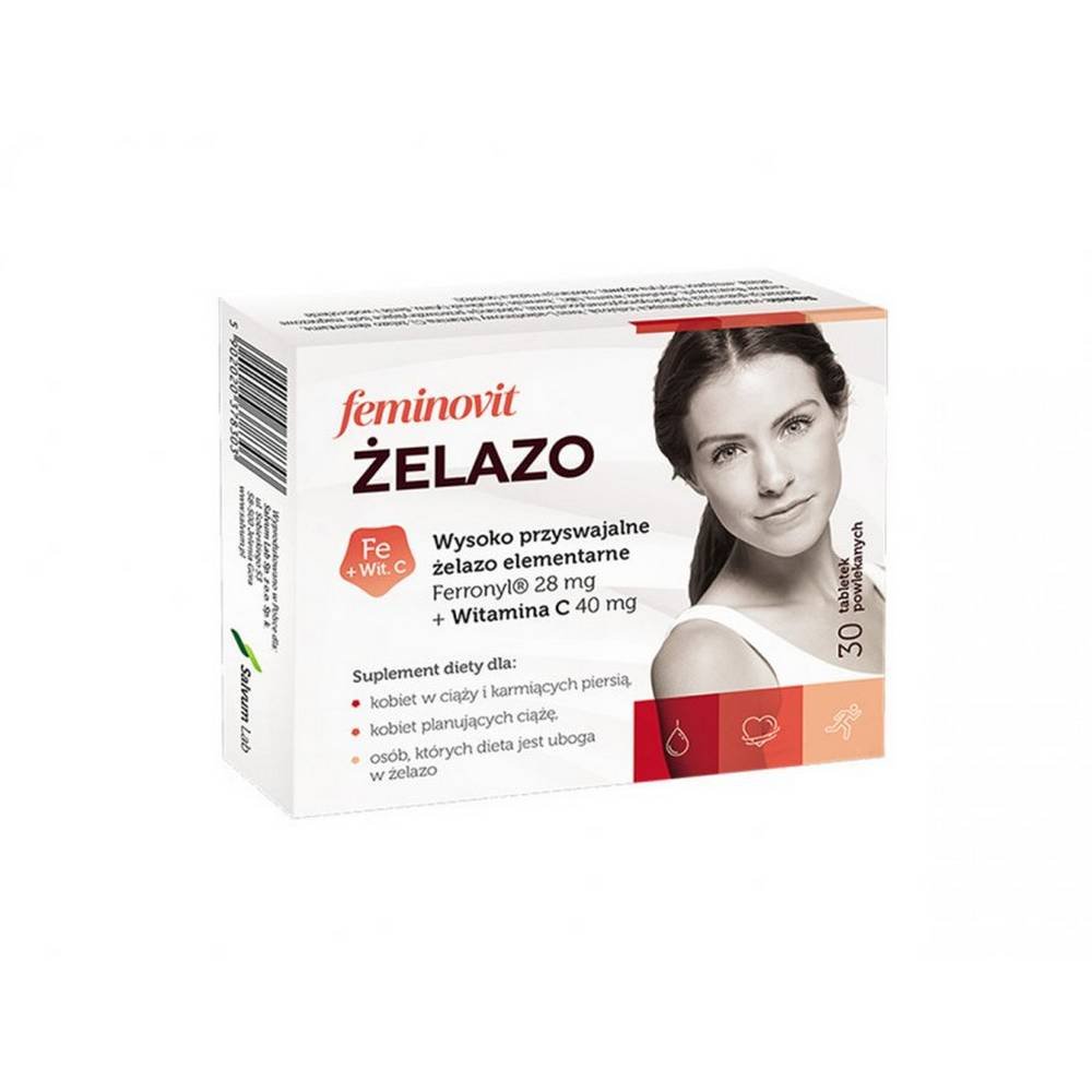 feminovit iron 30 tablets salvum lab Fer élémentaire hautement assimilable Ferronyl® 28 mg + Vitamine C 40 mg