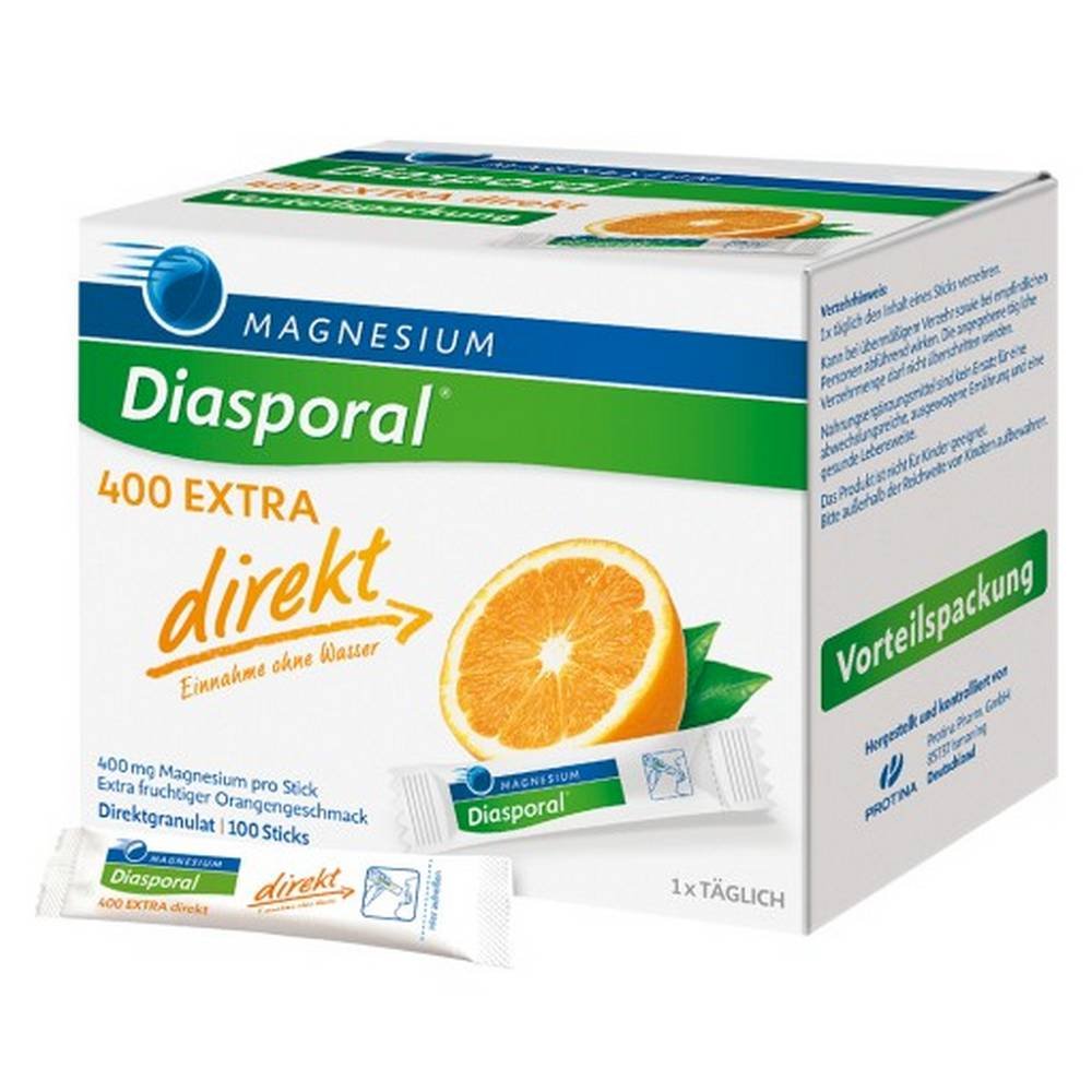 magnesium diasporal 400 extra direkt granulat 100 st Le magnésium contribue à une fonction musculaire normale.