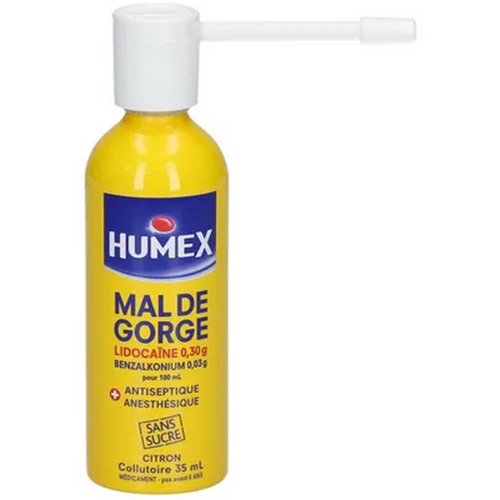 humex sore throat 35 Dolor de garganta: antiséptico + anestésico - A partir de 6 años
