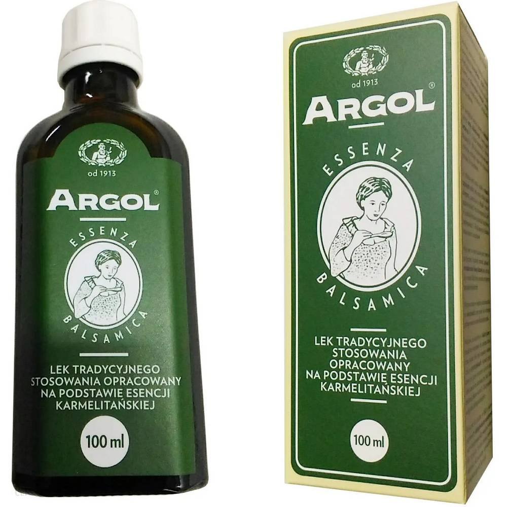 argol essenza balsamica 100ml Argol Essenza Balsamica is recommended for use as an adjunct with anti-inflammatory, analgesic and antiseptic properties for acute and chronic diseases of the upper respiratory tract, throat, larynx, paranasal sinuses and oral mucosa.