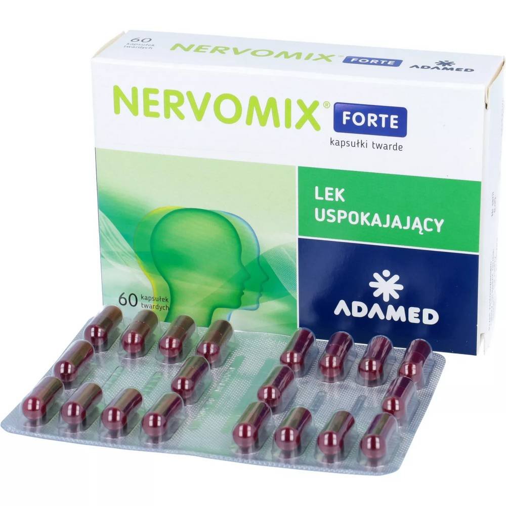 nervomix forte 60 kapsulek Нервомикс Форте – препарат, традиционно применяемый при временных состояниях нервной гиперактивности и нарушениях сна.