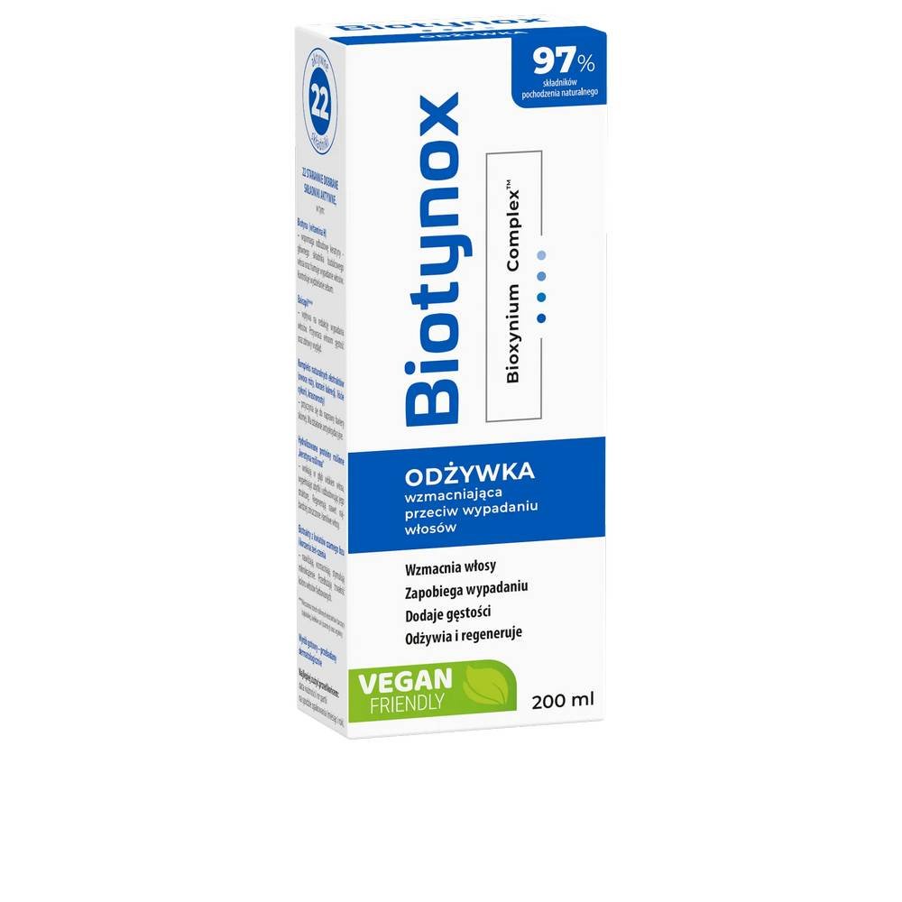 biofarm biotynox wzmacniajaca odzywka przeciw wypadaniu wlosow 200 ml Un producto cosmético diseñado para personas que luchan contra la caída excesiva del cabello.