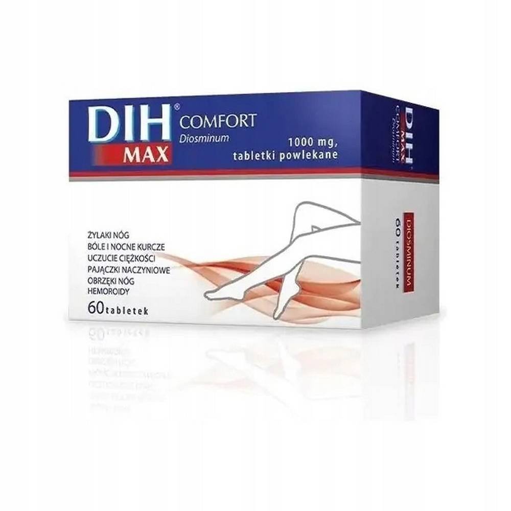 dih max comfort 1000mg 60 tabl DIG MAX COMFORT is a drug that increases the tone of venous vessels and has a protective effect on the vessels.