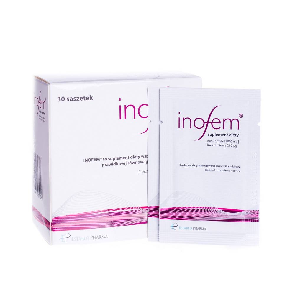 inofem 30 saszetek Inofem is a dietary supplement containing myo-inositol and folic acid that helps maintain proper hormonal balance in women.