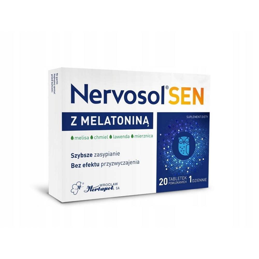 tabletki herbapol wroclaw nervosol sen z melatonina 20szt Nervosol Sleep With Melatonin ayuda a reducir el tiempo que se tarda en conciliar el sueño.