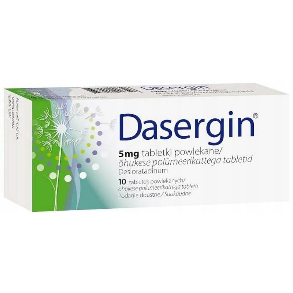 dasergin 5 mg dasergin 5 mg 10 allergic rhinitis-DASERGIN , 5 mg,runny nose-DASERGIN , 5 mg , itching-DASERGIN , 5 mg,chronic urticaria-DASERGIN , 5 mg